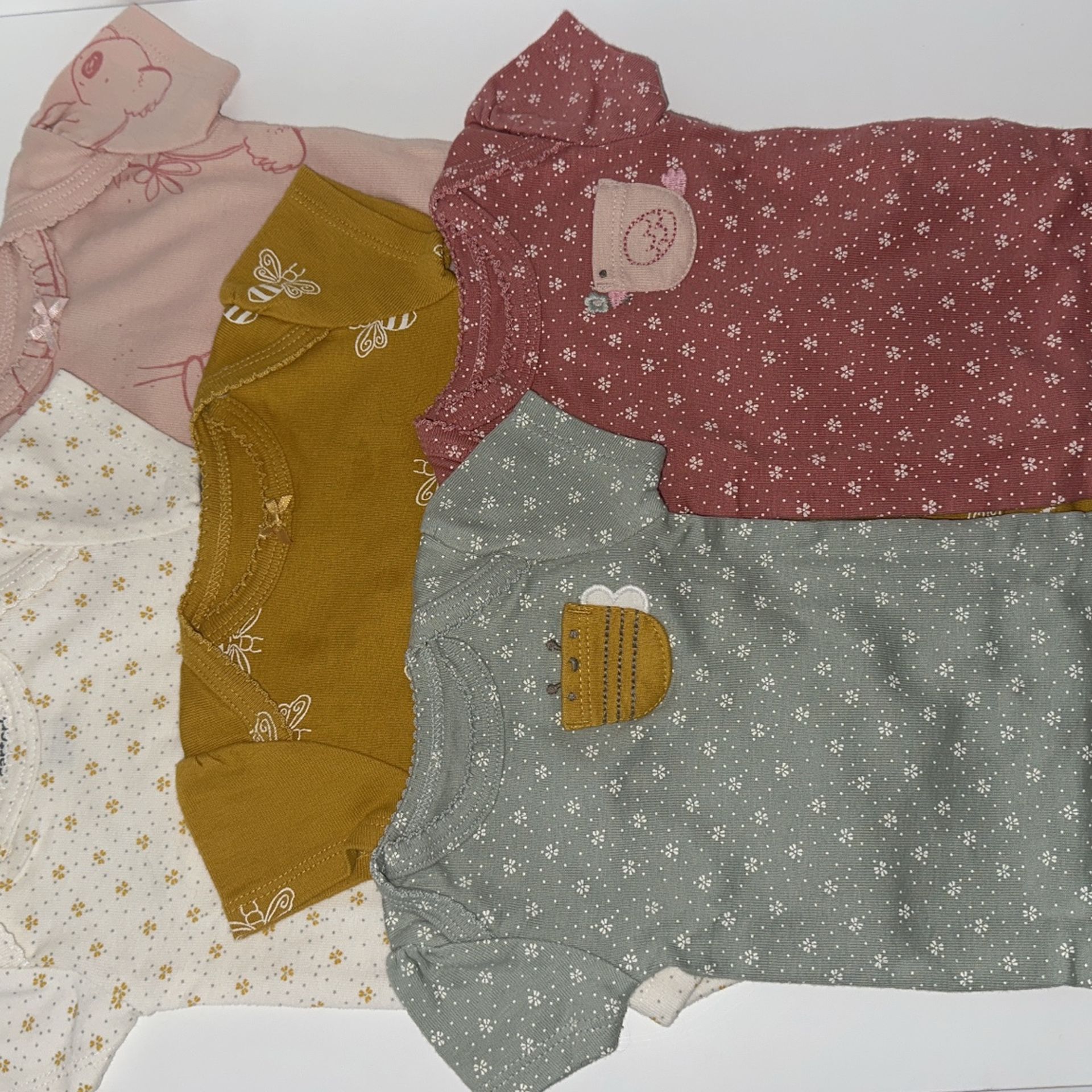 Newborn Girls 5-pack Short Sleeve Bodysuits