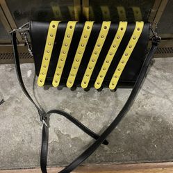Rare Black & Yellow  Lux De Ville "The Drag Queen" handbag Crossbody Bag!!