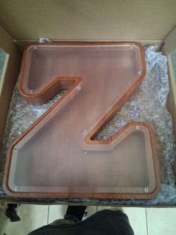 Wooden Z letter shape coinbank