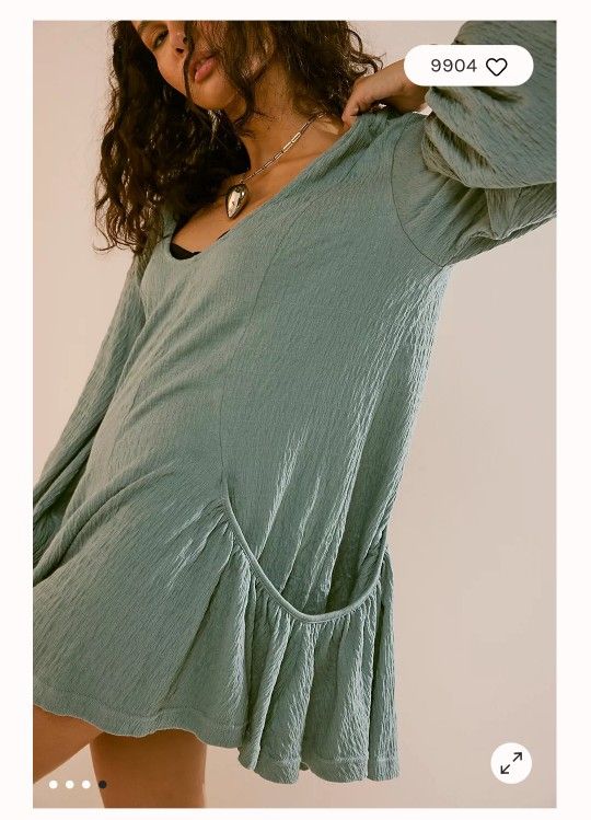 New Free People Mini Dress With Pockets Size Medium 