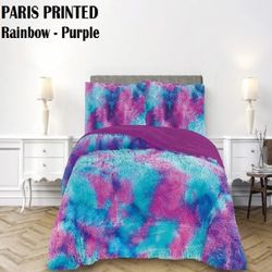3 PCS QUEEN SHAGGY PRINTED BLANKETS 