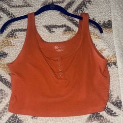 Orange cropped Tank Top Women