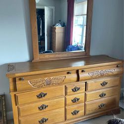 Wood Dresser With Mirror - Will Deliver