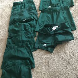 ADIDAS CLIMALITE  green shorts size S(6) and M(3) youth