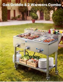 VEVOR 3-Burner Outdoor Propane Griddle Cart