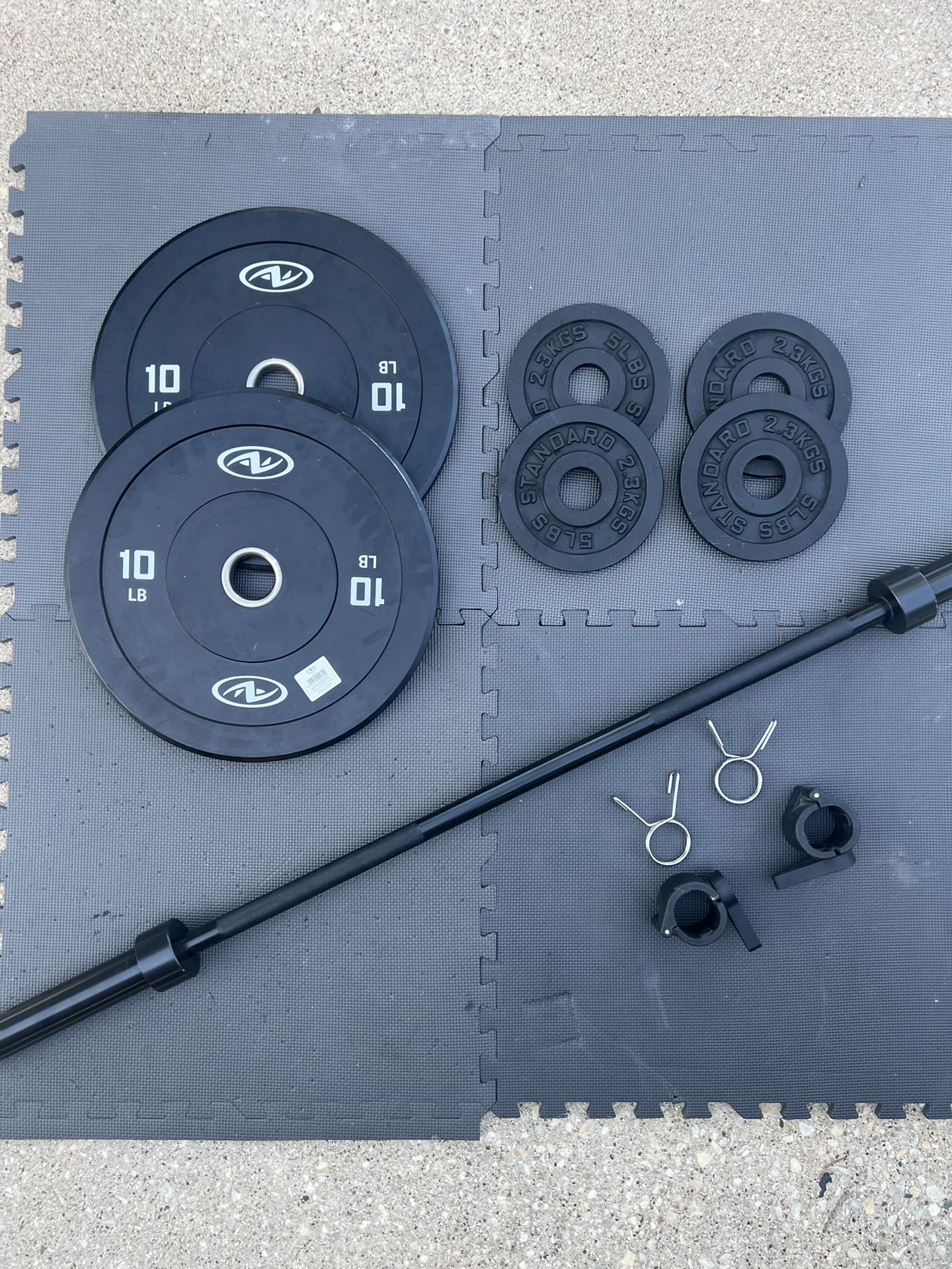 2 Inch Olympic 5ft Straight Barbell With Weights
