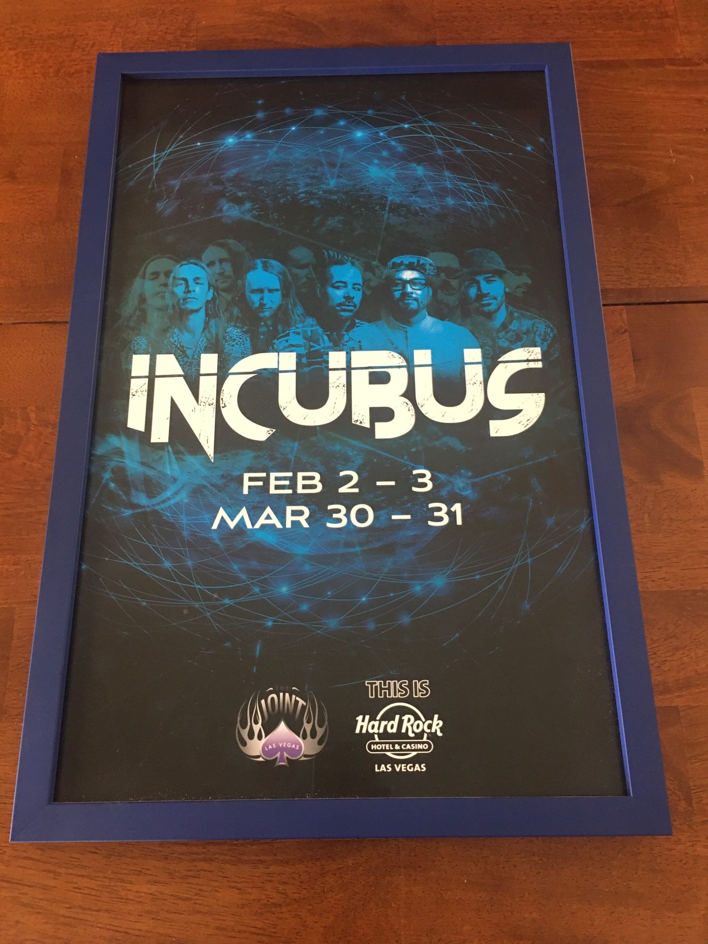 Incubus Concert Poster - Custom Frame - Las Vegas, The Joint Hard Rock Hotel & Casino Feb 2-3 March 30-31 2018
