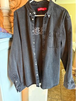 Supreme Appliqué Denim Shirt 'Black' 2025