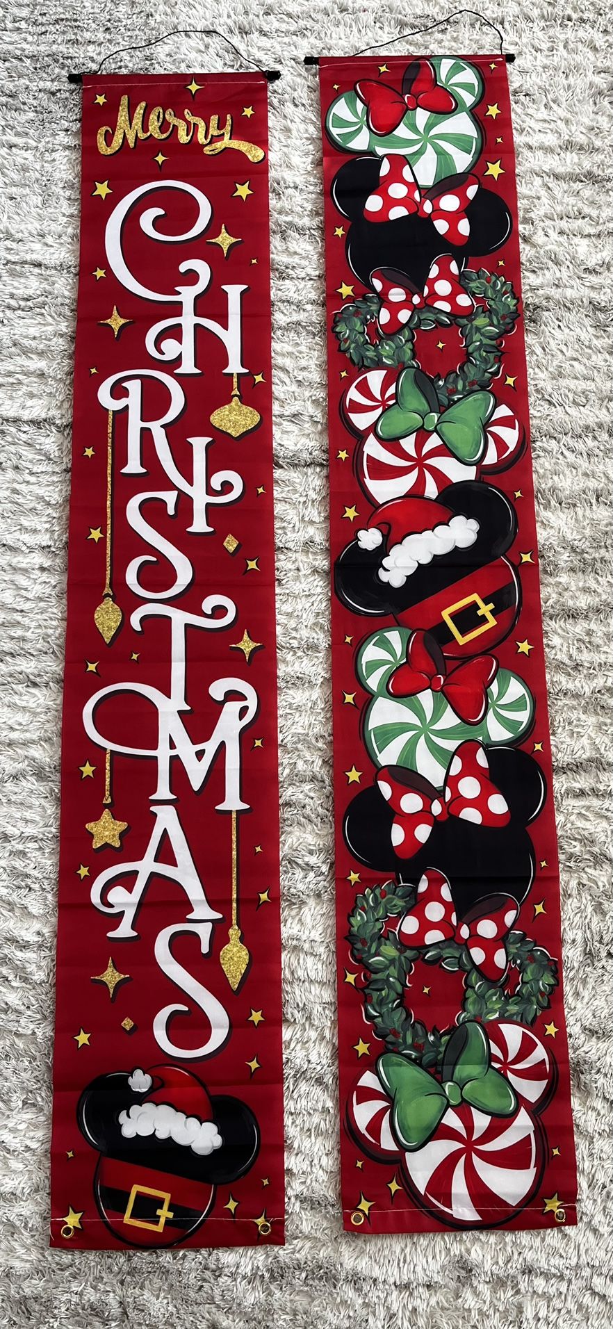 Disney Cartoon Mouse Two Banners Porch Signs