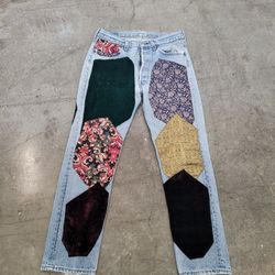 Vintage Levi's Patchwork Jeans Size 32