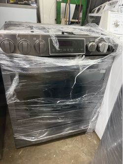 LG studio  slide in gas range black stainless steel 30” w convection oven