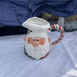 Vintage Transpac Sweet Santa Ceramic Christmas Pitcher (7.5")