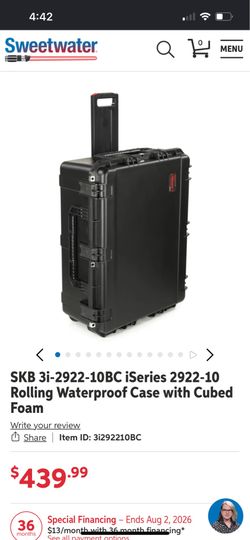 SKB Iseries waterproof case with wheels
