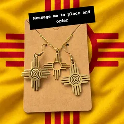 Zia Sun Symbol Earrings and Necklace Set