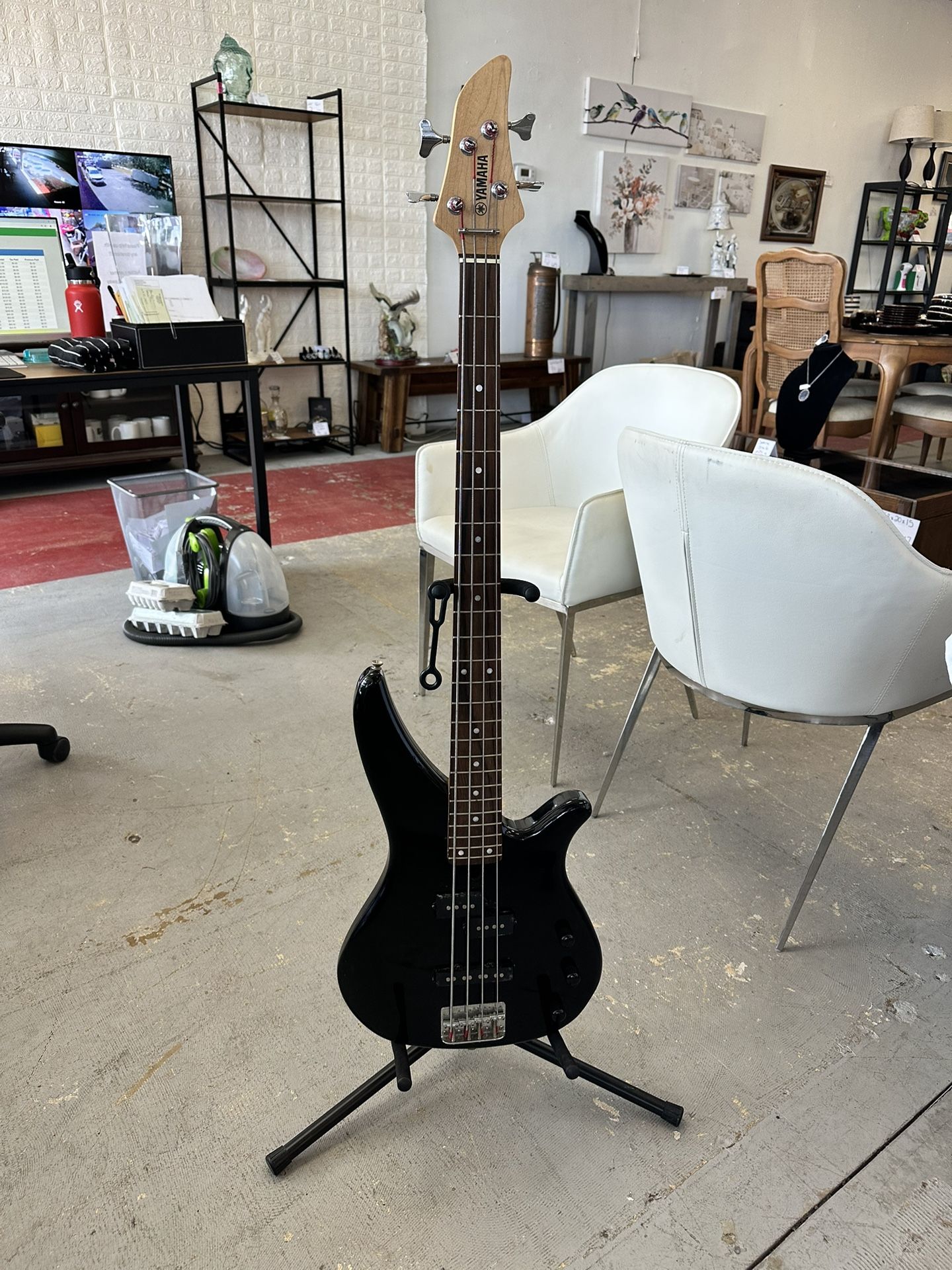 Black Yamaha 4-String Bass Guitar