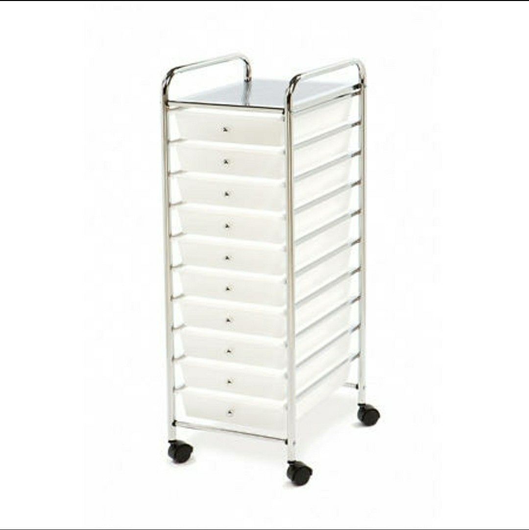 10 Drawer Organization Cart for Crafts Garage Office Home Multicolored