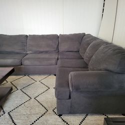 Free Delivery - Grey 2pc Sectional Couch