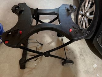 Portable Folding Grill Stand with Wheels