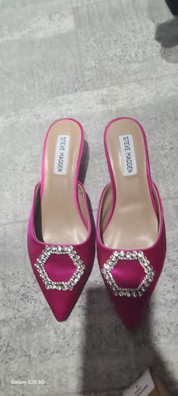 Steve Madden Pink Satin Mule Heels