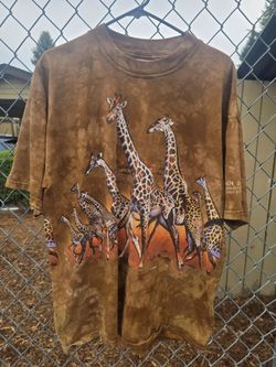 Vintage Giraffe’s All Over Print Jungle Tie Dye T-Shirt sz xl