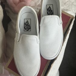 White Slip On Vans