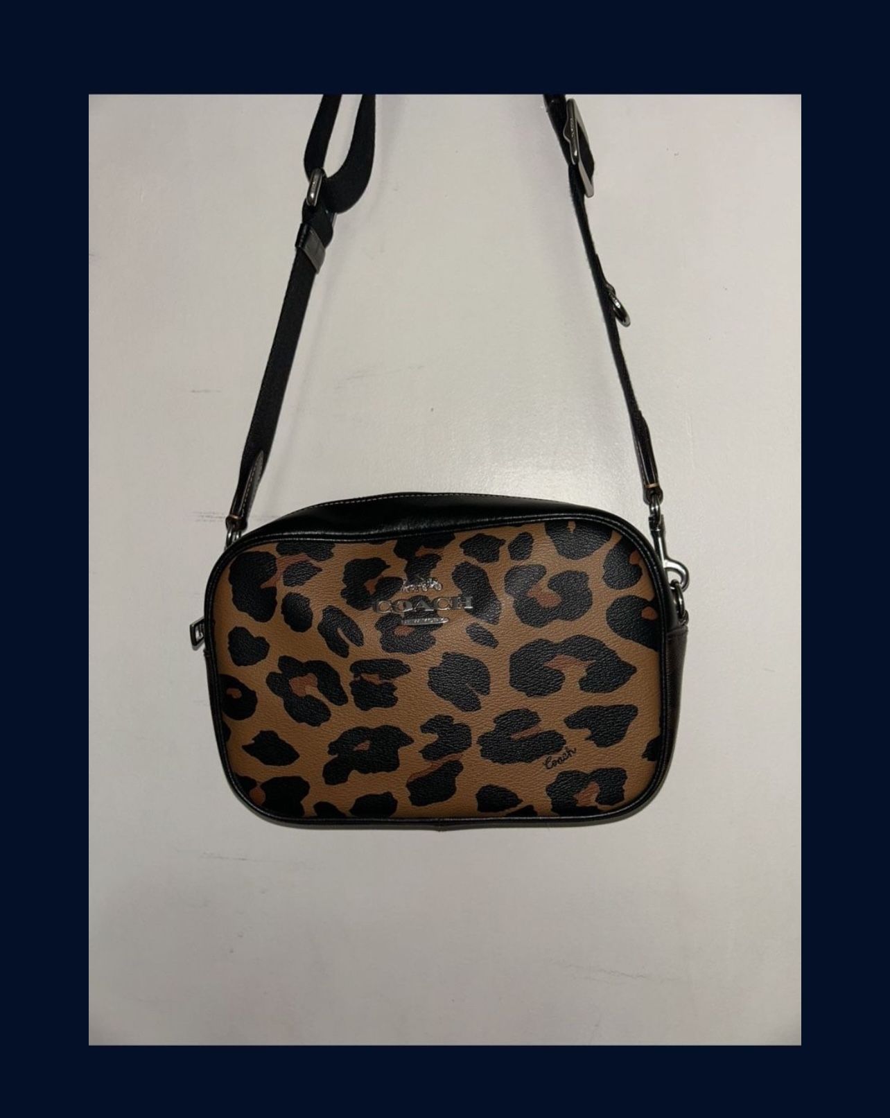 Coach Jamie Camera Leopard Print Crossbody 