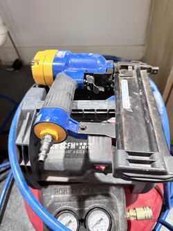 Porter-Cable 6-Gallon Air Compressor + Nail Gun & Hose – $100