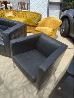 Modern black leather chair