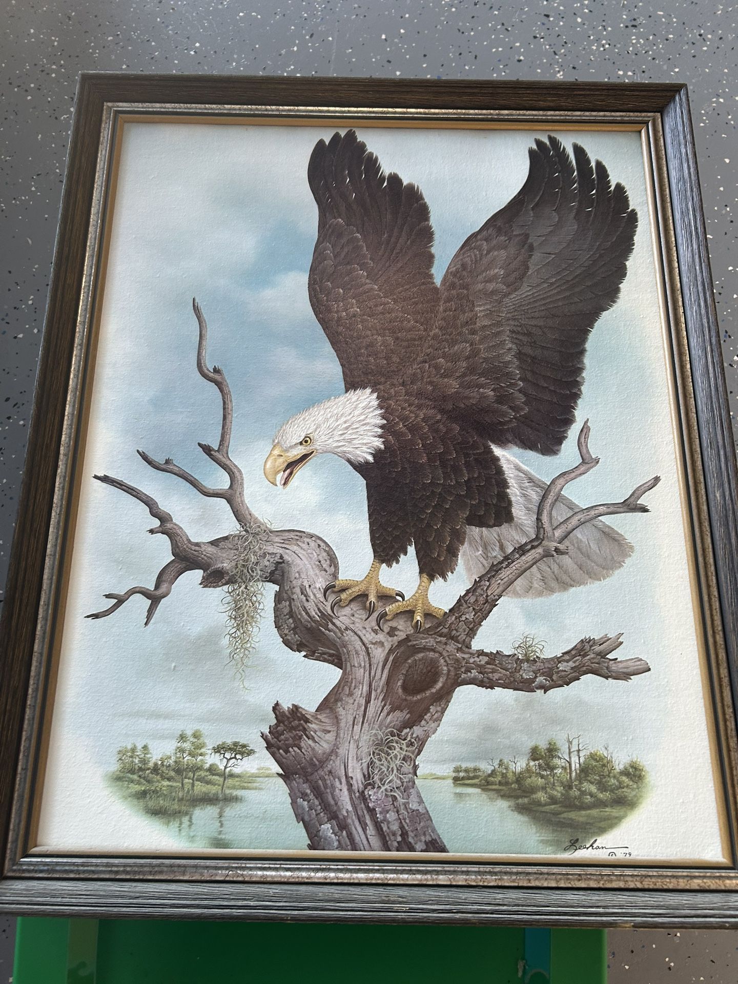 Original Painting By Lee Leelan Bald Eagle 