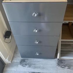 Ikea Retired 4 Drawer Storage Gray Added Crystal Knobs