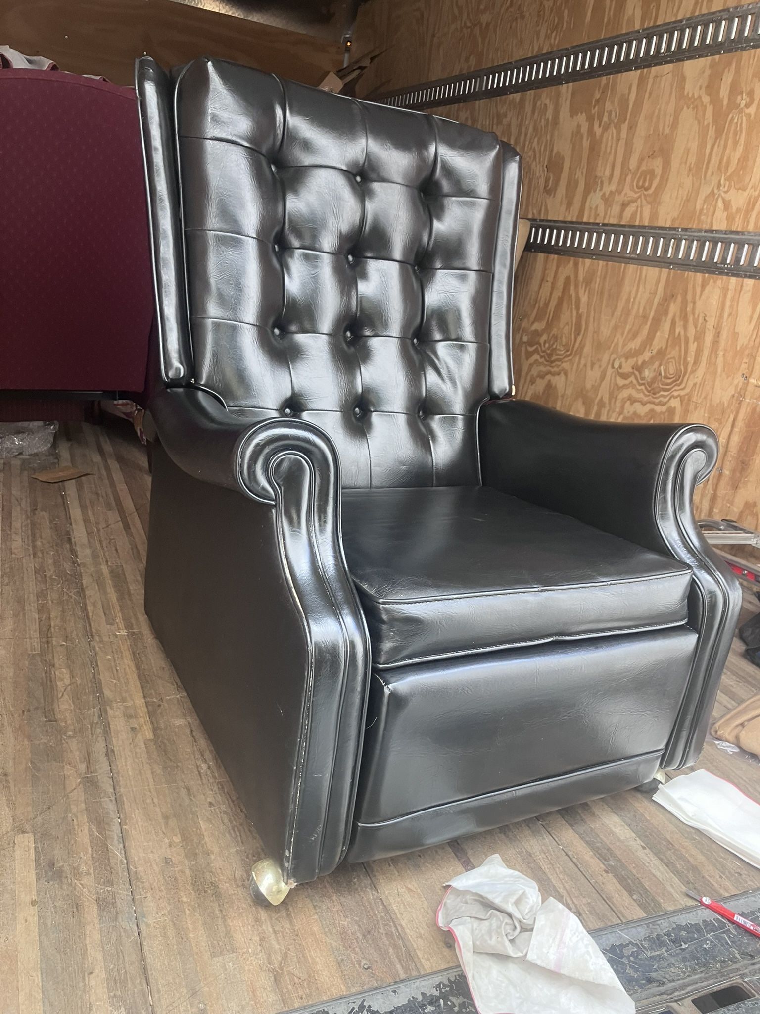 Vintage Barcoalounger Leather President Chair