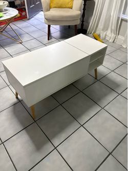 Adjustable coffee table white