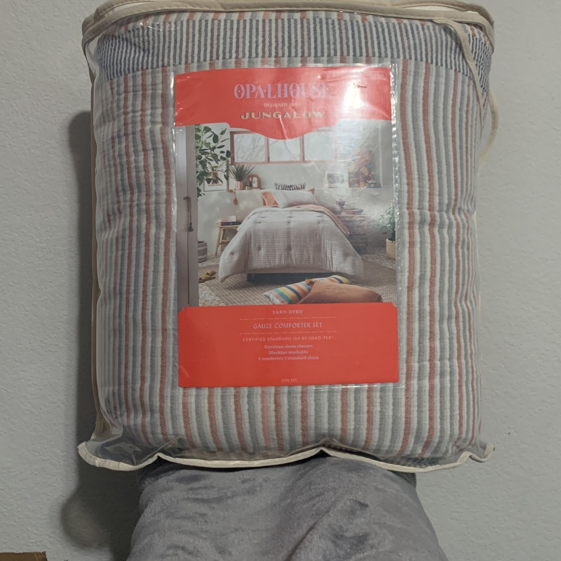 Twin/Extra Long Yarn Dyed Gauze Stripe Comforter & Sham Set - Opalhouse