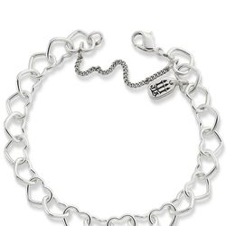James Avery Sterling Silver Connected Hearts Charm Bracelet size S