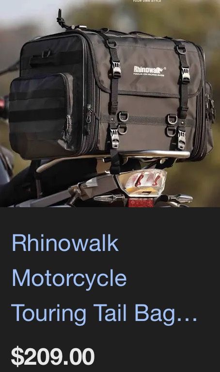 Rhinowalk Motorcycle Touring Tail Bag Black