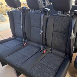 2025 Mercedes Sprinter Material OEM Seat 3 Seater Black Recliner Bench Dodge Freightliner