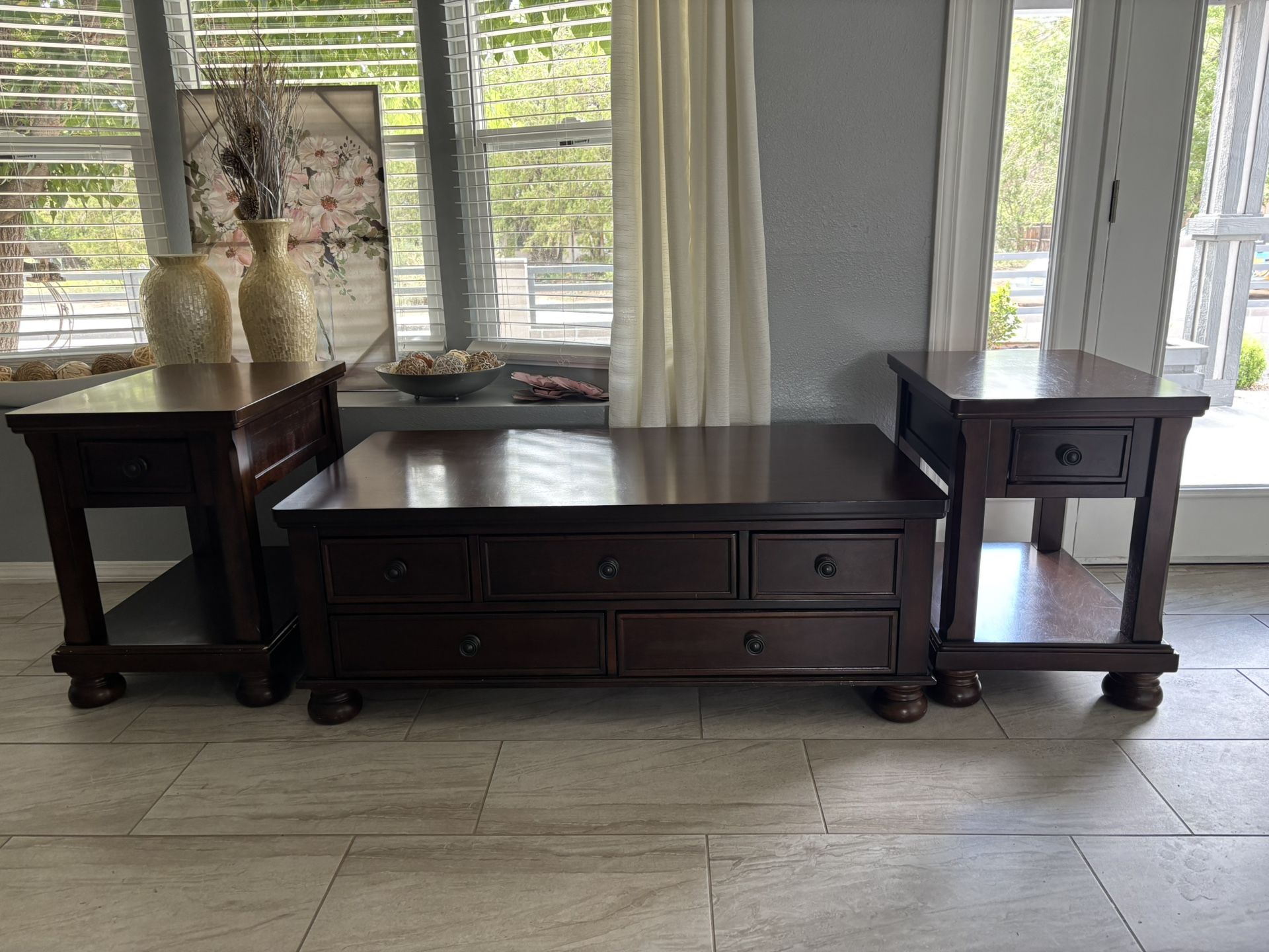 Coffee Table And 2 End Tables 
