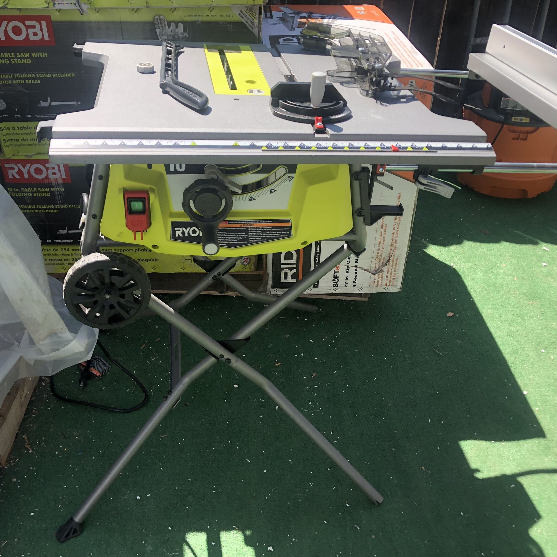 RYOBI 15 Amp 10 in. Expanded Capacity Table Saw With Rolling Stand