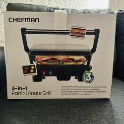 Chefman 3 In 1 Panini Press And Grill 