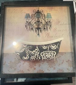 Bathtub on wood poster