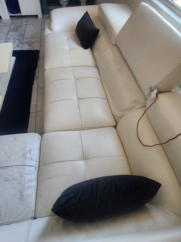Off White Leash Section Sofa