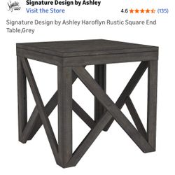 Signature Design by Ashley Haroflyn Rustic Square End Table,Grey