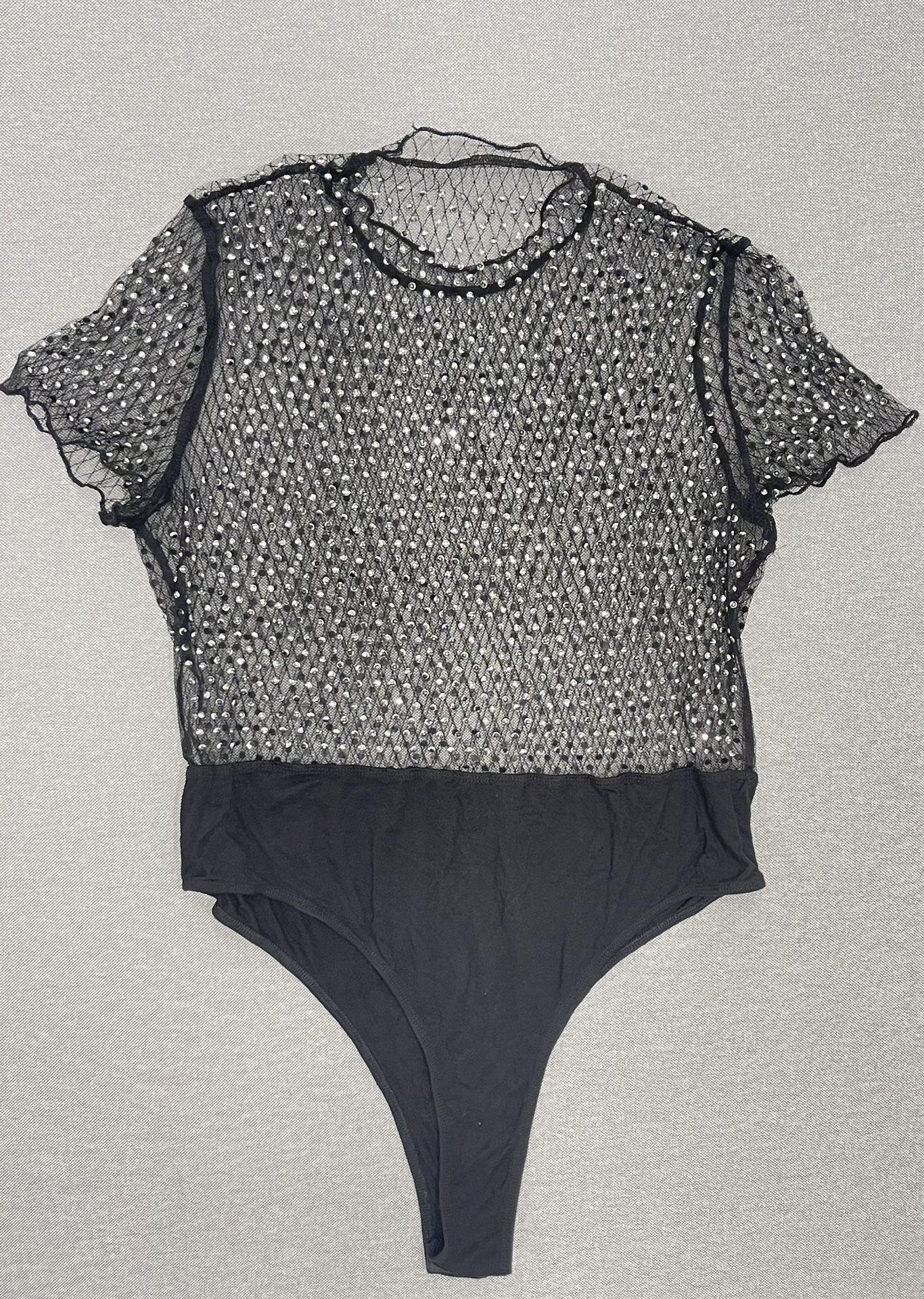 ✨🖤 Rhinestone Mesh Bodysuit 🖤✨