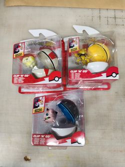 Pokemon Clip And Go - Jigglypuff, Abra, Fidough