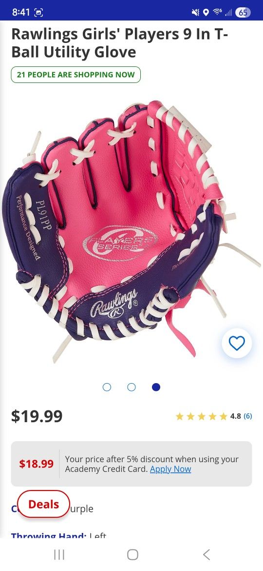 New Rawlings Left Baseball Glove
