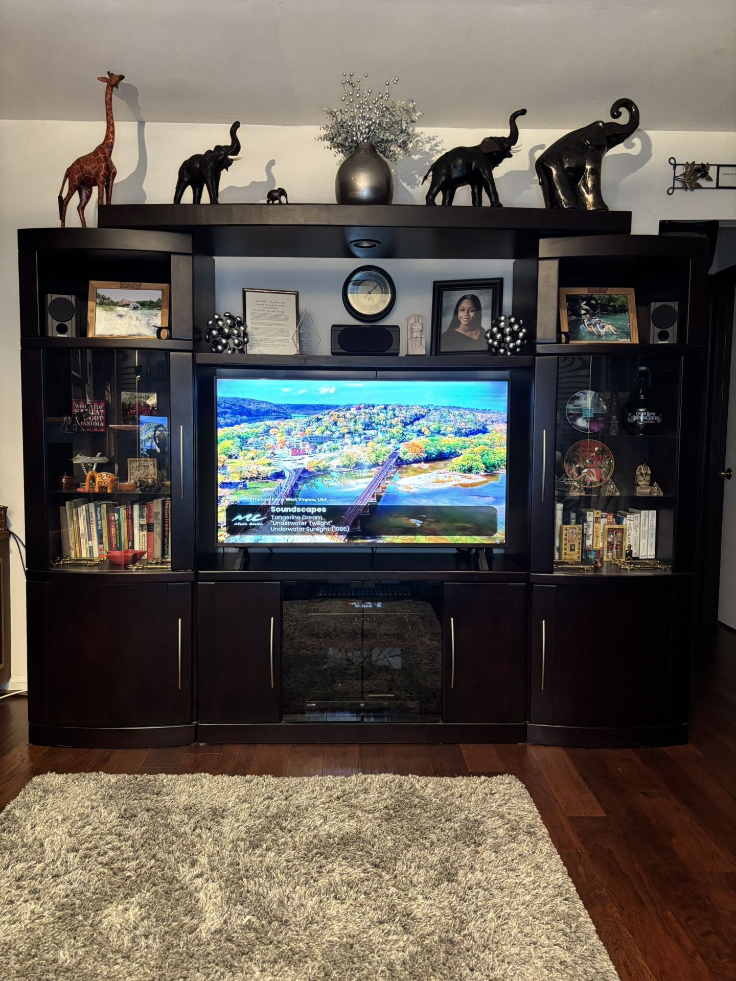 Entertainment Wall Unit, Expresso, 50 In. TV