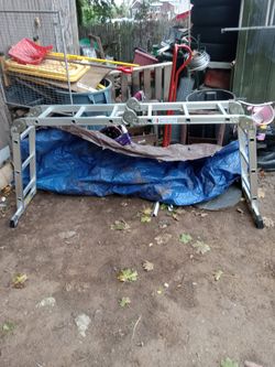 14ft Floding Staging Ladder New Condition.