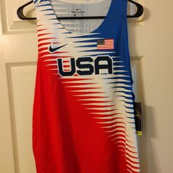 New Nike Women Dri-Fit Team USA AeroSwift Jersey Red White Blue Size XL Elite Sb