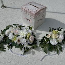 Flower decorations for wedding w/ ties And Card Box