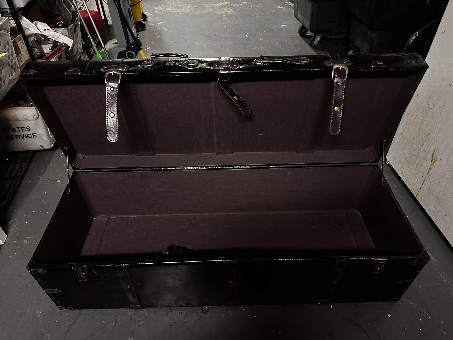 leather storage chest